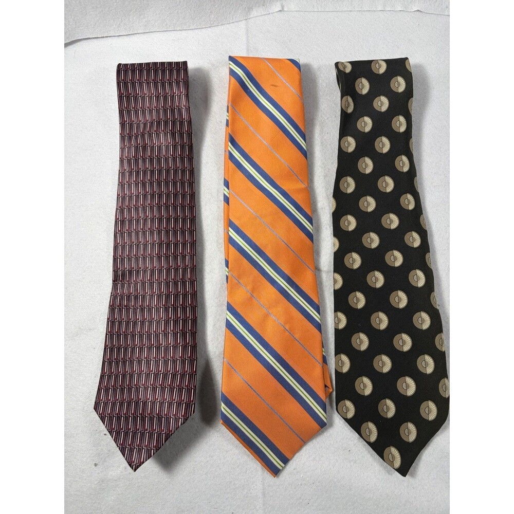Lot Of Three 100% Silk Ties, Rooster Krizia Uomo and Puritan Preowned
